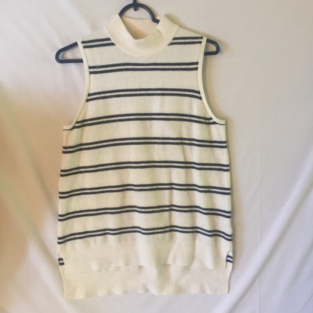 GAP mock turtleneck striped Sleeveless sweater